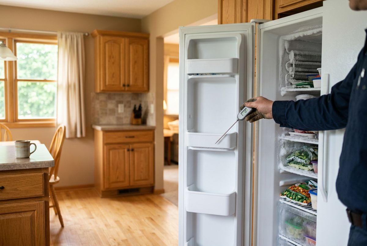 Freezer Repair technician at work